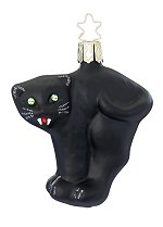 Halloween Black Cat<br>Inge-glas Ornament